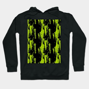 Black abstraction on a bright green background Hoodie